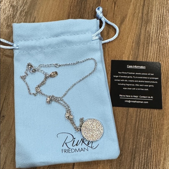 RIVKA FREIDMAN Rhodium Plated CZ Disc Necklace - Picture 3 of 9